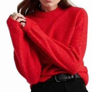 Lucky Brand Red Knit Long Sleeve Sweater Size Small